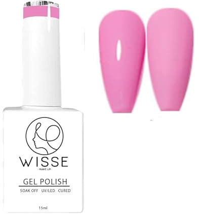 Wisse Make up Gel Nail Polish, UV/LED Soak-Off Nail Art Manicure Pedicure for Professional, Salon & Home Use - Long Lasting & Easy to Apply, 30 Colours - Rose Pink