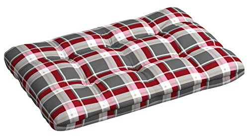 SHUJING Palettensofa-Kissen, Palettenkissen, Paletten Polster, Pallettensitzkissen, Outdoor Kissen, Polster Palettenmöbel, Paletten Sitzkissen, Rot Karomuster 120x80x10 cm