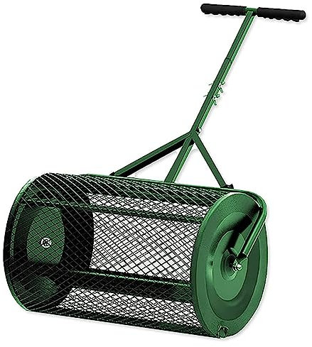 RayGenius Spandiconcime da 24 Pollici, Spandiletame Leggero con Impugnatura A Forma di T, Rullo per Prato Durevole, per Piantare E Seminare,Separate32x60cm