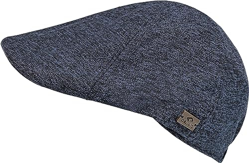 CHILLOUTS warme Flat Cap - Winter - Schiebermütze mit Wollanteil Navy Elliot Hat