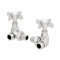 DuraTherm Traditional Manual Corner Towel Radiator Valve Set, 15mm Central Heating Valves for Radiators, Round Crosshead, Polished Chrome