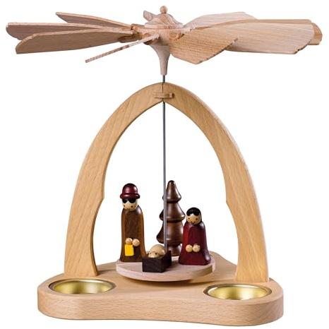 SAICO Original Kerzenhalter Metall Lackiert Gold, Weiß Weihnachten