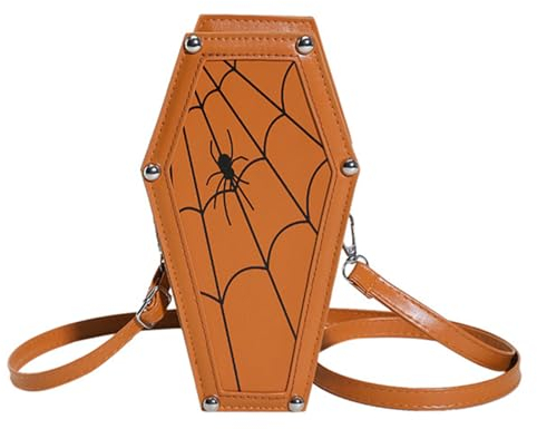 BradOc Halloween Umhängetasche Gothic Tasche Sarg Form Goth Taschen Gothic Handtasche Schultertasche Halloween für Teenager Mädche,2