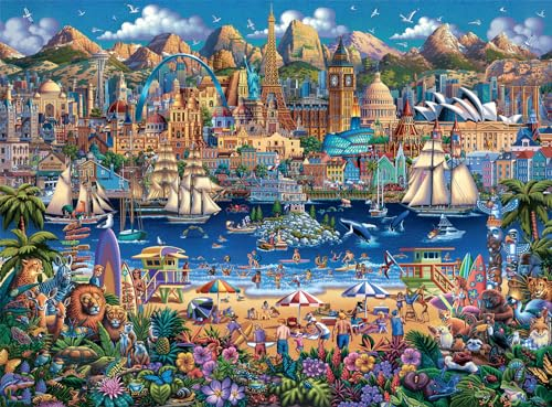 Buffalo Games - Dowdle - World Pieces - 1000 Piece Jigsaw Puzzle for Adults Challenging Puzzle Perfect for Game Nights - Finished Size 26.75 x 19.75