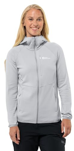 Jack Wolfskin Kolbenberg-Felpa con Cappuccio FZ W Giacca, Cool Grigio, M Donna