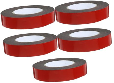 AOKWAWALIY 5rollen Hochleistungs-doppelseitiges Klebeband Wasserdichtes Stark Haftendes Montageband Für Auto Büro Und Zuhause Temperaturbeständig Und Flexibel