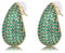 WillTen Goldene Ohrringe Damen, Dupes Ohrringe mit Grün Kubischen Zirkonia, Ohrringe Gold Hoop Earrings Wassertropfen Tropfen Ohrringe Teardrop Earrings für Frauen