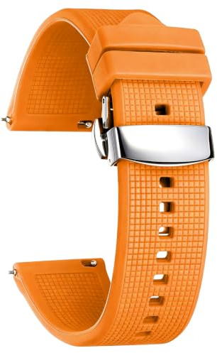 BINLUN Silikon Uhrenarmband Schnellverschluss Gummi Uhrenarmbänder für Herren Damen Kautschuk Smartwatch Armband 18mm 19mm 20mm 21mm 22mm 24mm Sport Uhrenband Ersatzarmband mit Faltschließe 8 Farben