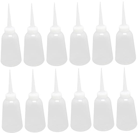 ABOOFAN 12St Scharfer Leimtopf Klebstoff-Präzisionsapplikator Gewürz spritzen Squeeze-Flaschen Plastikkleberflasche Applikator für Flüssigkleber verdicken spitzer Mund Lecythus Weiß