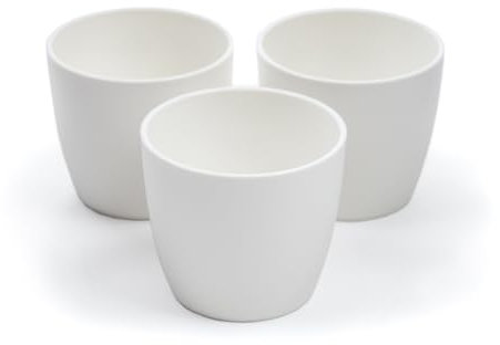 YouGarden Elho Round Mini White 7cm Pot Covers Set of Three For Houseplants and Displaying Indoors