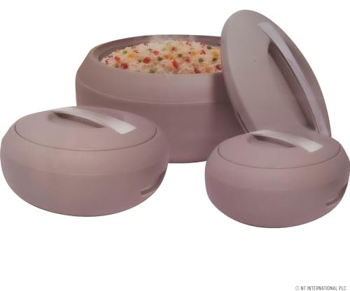 3Pc Casserole Set - 3 Sizes, 2,3 & 5 Litre Casserole Dishes, Cookware, Kitchen Chef Dish | Stainless Steel Inner, Side Handles + Lid Handle For Easy Handling