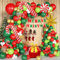 161 Stück Weihnachten Luftballons Girlande Party Dekorationen Rot Grün Latex Luftballons MERRY CHRITSMAS Flagge Süßigkeiten Foilen Ballons für Kinder Weihnachten Neujahr Party Deko