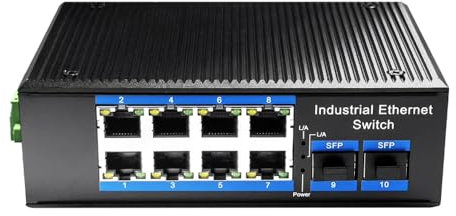 Cudy 792244 Switch Industriale Gigabit 8 Porte con 2 Slot SFP, IG1008S2 Nero