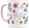 Muttertagsgeschenk Tasse Mama personalisiert mit Namen Sohn Tochter Mutter Geschenk zum Muttertag Kaffeebecher Blumen Kaffeetasse aus Keramik 330 ml (3 Kinder)