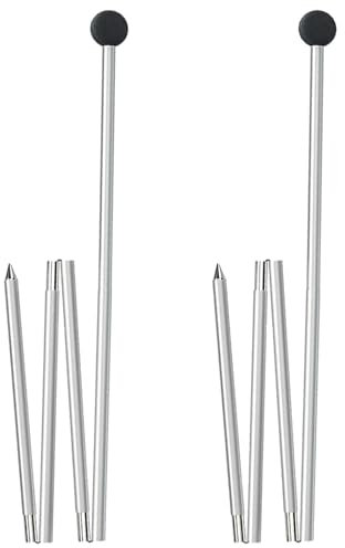 Hobngmuc Juego De 2 Varillas para Tienda De Campaña, Mástiles Telescópicos para Toldo, Mástil De Toldo Ligero, Telescópico Ajustable Aluminio Camping Toldo Polos, Accesorios De Tienda