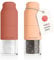 LARS NYSØM Salt and Pepper Grinder Set Stainless Steel with Adjustable Grinder I Bottle Design Spice Mills Set Manual (Red/Peach)
