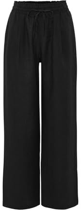 OPUS Damen Wide Leg Pants | Leinenhose MAROU Black, 40
