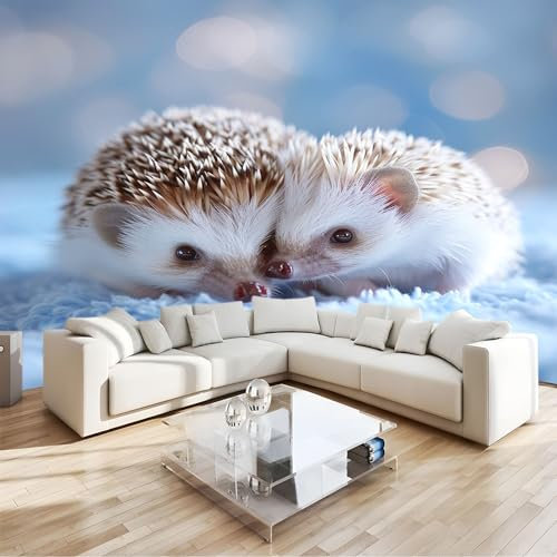 Tier Igel Fototapete 3D Effekt 400 x 280cm Fototapeten Wandbild Motivtapeten Vlies-Tapeten Moderne Wandtapete Wand Wohnzimmer Spielzimmer Dekoration