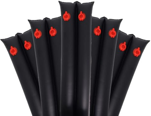 Lot de 5 sacs à eau de piscine robustes à double chambre de 2,4 m pour piscine creusée, 25 sacs à eau durables de 0,3 mm pour couverture de piscine d'hiver (noir, lot de 5, 2,4 m)