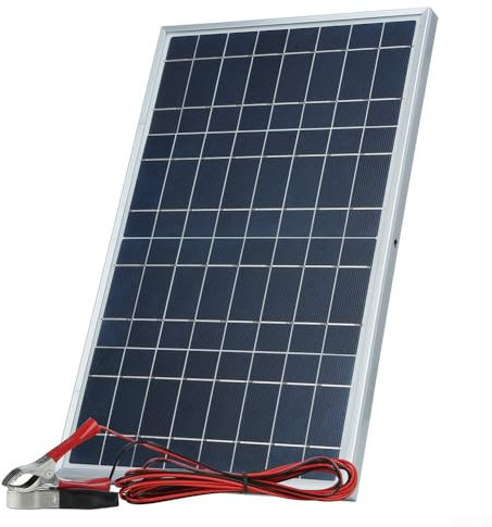 Panneau 15 W avec pince crocodile et résistance à l'eau IP65, panneaux solaires monocristallins rechargeables pour l'extérieur