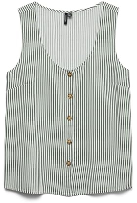 VERO MODA Damen Vmbumpy Sl Shirt WVN Ga Noos, Laurel Wreath, Small