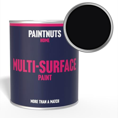 Paintnuts Multi-Surface Paint - RAL-9005 - JET BLACK - 250ml Tin - Satin Finish