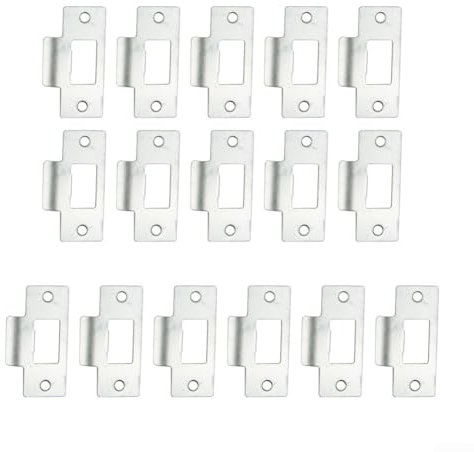 Eawfgtuw Silver Door Strike Plate, Door Latch Plate,Stainless Steel Door Latch Strike Plate Replacement Striker Plate For Swinging Doors,Adjustable Doors Striker Plates(10pc)