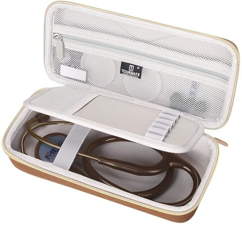 Tourmate Harter Stethoskopkoffer für 3M Littmann Classic III/Lightweight II S.E. /Cardiology IV Diagnostic/MDF Acoustica Deluxe Stethoskope, nur Koffer (Braun)