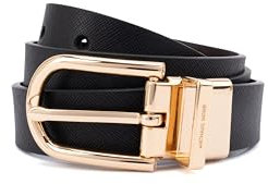 Michael Kors Wendbarer Damen-Gürtel aus Saffiano-Leder, 2,5 cm, Schwarz/Marineblau, X-Small