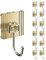 ZWQLZG 12 pcs Sticky Hooks for Hanging, Clear Self Adhesive Hooks Waterproof Stick On Hook, Removable Wall Hook Stick On No-Drill Ceiling Self Adhesive for Bathroom, Kitchen, Office (Gold)