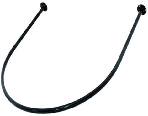 asta tenda doccia curva, binario doccia angolare, Forma a U, mensola ad anello montata a parete, bastone for tende for camerini di negozi di abbigliamento, bastone for tende da doccia(Black,100x100cm)