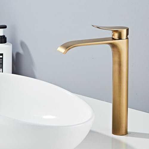 Wasserhahn Bad Waschtischarmatur Wasserfall Einhebel-Mischbatterie Badarmatur Waschbecken Badezimmer Armatur Badezimmer Kaltes und Heißes Wasser Vorhanden Antikes Messing