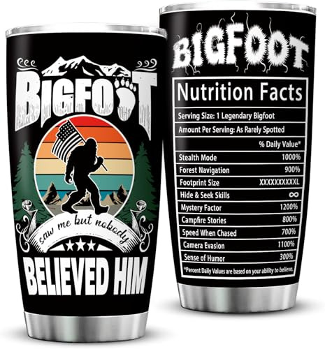 BDANTUMBLER Big Foot Sasquatch Gifts, Bigfoot Fathers Day Birthday Christmas Gifts for Men,Dad,Kids,Women,Bigfoot Lovers, Travel Coffee Tumbler Mug 20oz