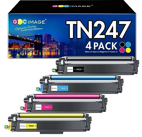 GPC IMAGE TN243 TN247 Toner Kompatibel für Brother TN-243CMYK MFC-L3750CDW | für Brother DCP-L3550CDW MFC-L3770CDW DCP-L3510CDW HL-L3210CW HL-L3230CDW, TN-243BK, 4er-Pack, Schwarz Cyan Magenta Gelb