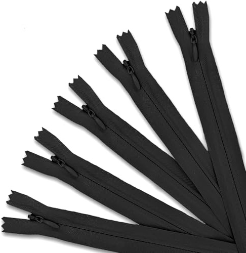 5 Stück unsichtbare Reißverschlüsse, 40 cm, Nylon-Reißverschlüsse zum Nähen von verdeckten, offenen Reißverschlüssen, Nähzubehör für Kleidung, Taschen, Kissenbezüge, Bastelprojekte (schwarz)