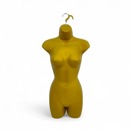 Matt Gold-Full Hanging Female Mannequin Torso – Lightweight Polyethylene Display Bust – Wall-Mountable Body Form