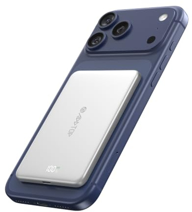 A ADDTOP Ultra Slim Power Bank für iPhone 5000mAh 20W Magnetische PowerBank | Klein, Mini, Induktives Laden Akkupack, PD QC 3.0 Schnellladung Externe Handyakkus, LED-Anzeige, USB-C Eingang & Ausgang