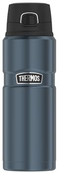 THERMOS STAINLESS KING Thermosflasche ice grey 0,70l - Edelstahl, absolut dicht, 15h heiß & 24h kalt, spülmaschinenfest, Trinkflasche für Tee, Kaffee & Wasser, BPA-frei
