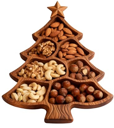 Piattis da Portata Natalizi, Vassoio per Snack in Legno a Forma di Albero di Natale, Piattis da Portata Decorativi, Tagliere per Salumi per Snack Frutta Formaggio Dessert Antipasti