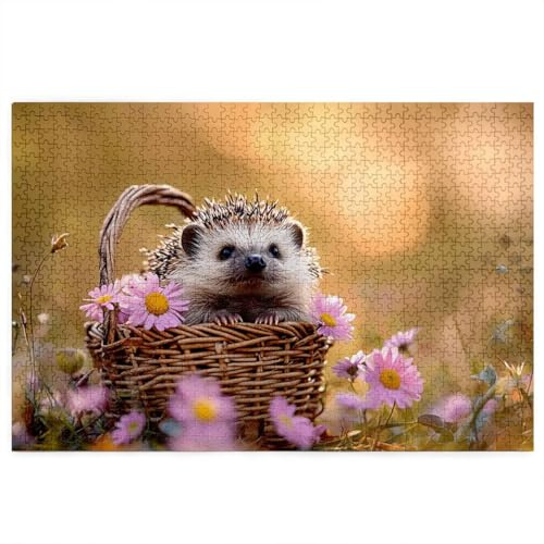 Puzzle 5000 Teile Erwachsene, Tier Puzzle mit Geschenkbox, Holzpuzzle Erwachsene, EIN Herausforderndes Rätsel 156x105cm, Holzpuzzle für Weihnachtsdeko, Deko Wohnzimmer, Geschenke Thema: Igel J-88