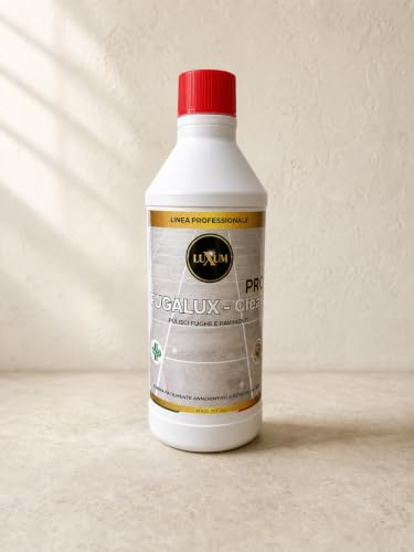 FugaLux Clean PRO Detergente e rinnovatore concentrato per fughe. Rimuove residui di calcare e annerimenti. HACCP – 500 ml