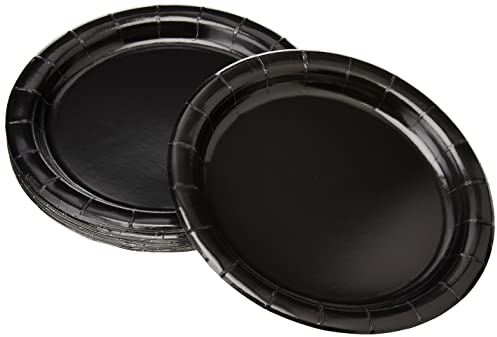 Unique Party Supplies 32044 Pappteller - 18 cm - Schwarz - Packung mit 20 Stück