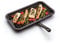 Kitchen Craft Sartén con Parrilla Integrada y Asa Desmontable, Cocina Brochetas, Verduras, Tostadas, Tocino y más, 40 x 23 cm, Negro