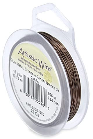 Artistic Wire Tarnish Resistant Colored Copper Craft Wire, Antique Brass, 22 Gauge, 15 yd