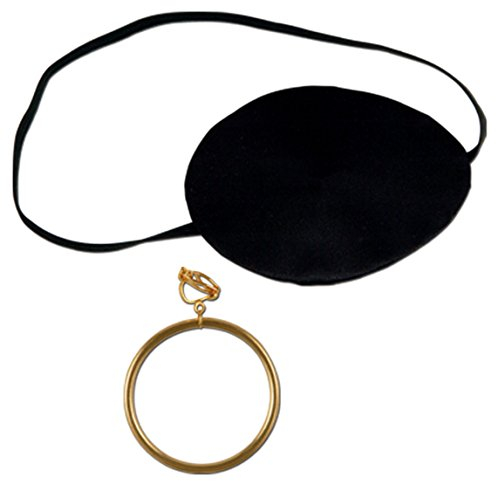 Beistle Pirate Eye Patch with Plastic Earring, 2-1/2-Inch
