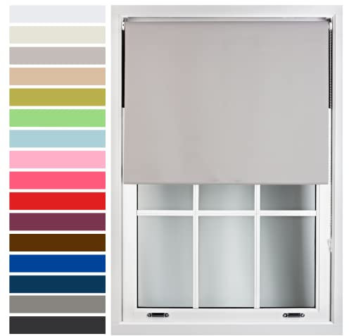 FURNISHED Custom-Made Premium Roller Blinds - Blackout Window Blinds with Metal Fittings - Thermal Insulated and Energy-Efficient - Made to Measure Grey, 240W x 165H cm