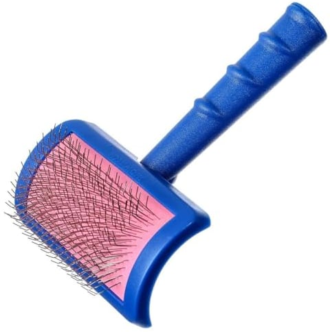Show Tech Tuff On Tangles - Spazzola per cani a pelo lungo, spazzola districante professionale per cani, adatta per animali domestici a pelo lungo, design ergonomico con manico confortevole, spazzola