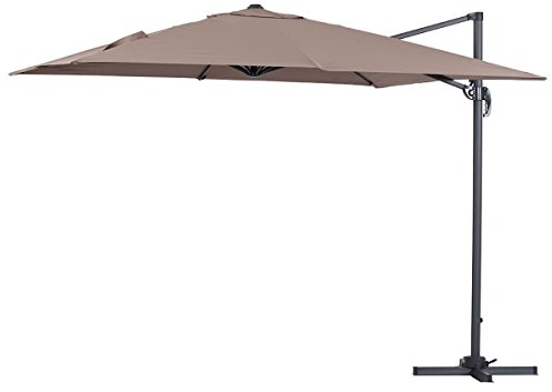 Parasol Lateral de jardín en Aluminio - Sun 3 - Cuadrado - 3 x 3 m - Topo