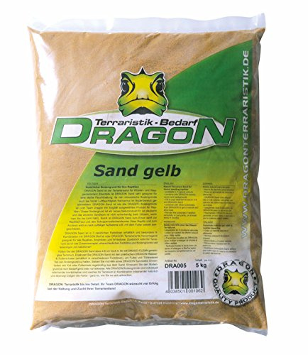 Dragon Terrariensand Farbe Gelb - staubfrei - auch für Aquarien geeignet 5Kg