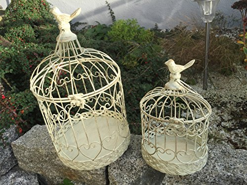 Dekokäfig Vogel Pflanzkäfig Käfig Vogelkäfig Paar 2er Set Shabby Antik Stil